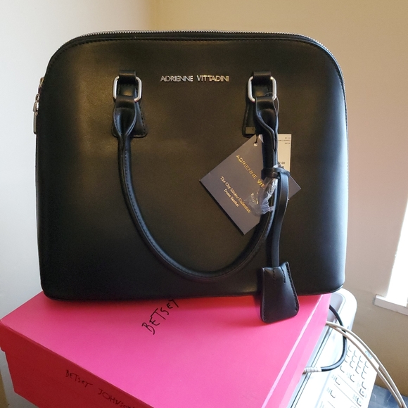 Adrienne Vittadini Bags Nwt Adrienne Vittadini City Slicker Black Dome Satchel 98 Poshmark